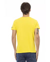 Front Print V-Neck Short Sleeve T-Shirt L Men