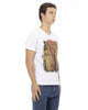 Front Print Short Sleeve V-Neck T-Shirt L Men