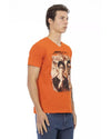 Front Print Short Sleeve V-Neck T-Shirt S Men