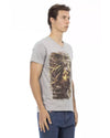 Short Sleeve V-Neck T-shirt with Front Print L Men