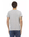 Short Sleeve V-Neck T-shirt with Front Print XL Men