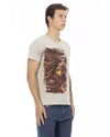 Short Sleeve V-Neck T-shirt with Front Print M Men