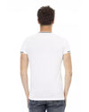 Short Sleeve T-shirt with V-neck and Chest Print L Men