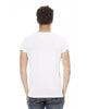 Short Sleeve T-shirt with V-neck and Chest Print L Men