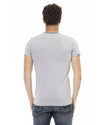 Short Sleeve T-shirt with V-neck and Print M Men