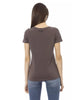 Short Sleeve V-Neck T-Shirt with Front Print M Women