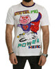 Authentic Dolce &amp; Gabbana Roundneck Short Sleeve T-shirt with Super Pig Motive 46 IT Men