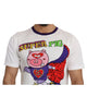 Authentic Dolce &amp; Gabbana Roundneck Short Sleeve T-shirt with Super Pig Motive 46 IT Men