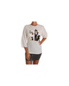 DOLCE &amp; GABBANA White Multicolor Figure Family T-shirt 38 IT Women