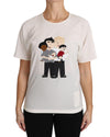 DOLCE &amp; GABBANA Figure Family Silk T-Shirt 36 IT Women