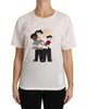 DOLCE &amp; GABBANA Figure Family Silk T-Shirt 36 IT Women