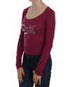 EXTE Fuchsia Crystal Embellished Blouse 44 IT Women