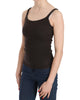 Dark Brown Sleeveless Spaghetti Strap Top Blouse 42 IT Women