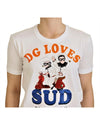 Dolce &amp; Gabbana Crew Neck T-shirt with DG LOVES SUD Motive 38 IT Women