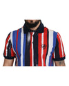 100% Authentic Dolce &amp; Gabbana Striped Polo T-Shirt 48 IT Men