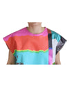 Dolce &amp; Gabbana Sleeveless Blouse with Multicolor TV Print 36 IT Women