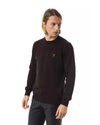 Embroidered Crew Neck Sweater in Extrafine Wool Merinos Fabric L Men