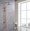 2023 Brushed Rose Gold Copper Solid Stainless Steel 304 made shower set w diverter 200 mm head sprayer hand held head