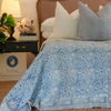 Wild Flower Ocean Reversible Quilt - Blue (Size: King 228 cm x 274 cm)