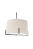 Modern Scandi Metal Hanging Pendant Lamp w/ Linen Shade Light - Matte Black