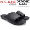 Archline Rebound Orthotic Slides Flip Flop Thongs Slip On Arch Support - Black - Euro 37