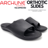 Archline Rebound Orthotic Slides Flip Flop Thongs Slip On Arch Support - Black - Euro 41