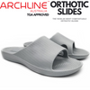 Archline Rebound Orthotic Slides Flip Flop Thongs Slip On Arch Support - Stone Grey - Euro 37