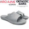 Archline Rebound Orthotic Slides Flip Flop Thongs Slip On Arch Support - Stone Grey - Euro 40