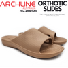 Archline Rebound Orthotic Slides Flip Flop Thongs Slip On Arch Support - Putty - Euro 38