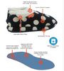 ARCHLINE Orthotic Slippers CLOSED Arch Scuffs Pain Moccasins Relief - Black/White Polka Dots - EUR 35 (Womens 4 US)