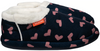 ARCHLINE Orthotic Slippers CLOSED Arch Scuffs Moccasins Pain Relief - Navy with Hearts - EUR35