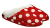 ARCHLINE Orthotic Slippers Slip On Scuffs Pain Relief Moccasins - Red Polka Dot