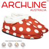 ARCHLINE Orthotic Slippers CLOSED Back Scuffs Moccasins Pain Relief - Red Polka Dots - EUR 40 (Womens 9 US)