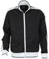 Identitee Mens Varsity Track Top Jacket Tracksuit Warm Winter Jumper Long Sleeve - Black/White - XL