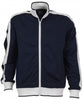 Identitee Mens Varsity Track Top Jacket Tracksuit Warm Winter Jumper Long Sleeve - Navy/White - L