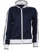 Identitee Ladies Track Top Jacket Tracksuit Warm Winter Full Zip Varsity Jumper - Navy/White - L (14-16)