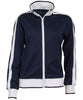 Identitee Ladies Track Top Jacket Tracksuit Warm Winter Full Zip Varsity Jumper - Navy/White - XL (18-20)