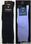 2x Pairs SCHOOL SOCKS Plain Ribbed Knee High Cotton Rich Girls Boys Unisex Kids -  - 2-8 (10-12 Years Old)