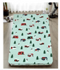 King Luxury 100% Cotton Flannelette Fitted Bed Sheet Flannel - Trees/Caravan