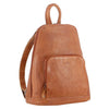 Milleni Genuine Italian Leather Soft Nappa Leather Backpack Bag Travel - Cognac