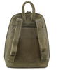 Milleni Ladies Genuine Italian Leather Backpack Bag Twin Zip - Olive