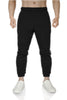 Mens Fleece Skinny Track Pants Jogger Gym Casual Sweat Trackies Warm Trousers - Black/White Stripe - XXL