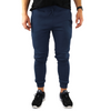 Mens Skinny Track Pants Joggers Trousers Gym Casual Sweat Cuffed Slim Trackies Fleece - Navy - 3XL