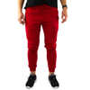 Mens Skinny Track Pants Joggers Trousers Gym Casual Sweat Cuffed Slim Trackies Fleece - Red - M