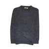 100% SHETLAND WOOL CREW Round Neck Knit JUMPER Pullover Mens Sweater Knitted - Navy (45) - S