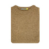 100% SHETLAND WOOL CREW Round Neck Knit JUMPER Pullover Mens Sweater Knitted - Nutmeg (23) - XL