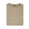 100% SHETLAND WOOL CREW Round Neck Knit JUMPER Pullover Mens Sweater Knitted - Beige (03) - XL