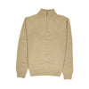 100% SHETLAND WOOL Half Zip Up Knit JUMPER Pullover Mens Sweater Knitted - Oat Marle (03) - 4XL