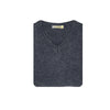 100% Shetland Wool V Neck Knit Jumper Pullover Mens Sweater Knitted - Navy (45) - 4XL