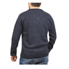 100% Shetland Wool V Neck Knit Jumper Pullover Mens Sweater Knitted - Navy (45) - 5XL